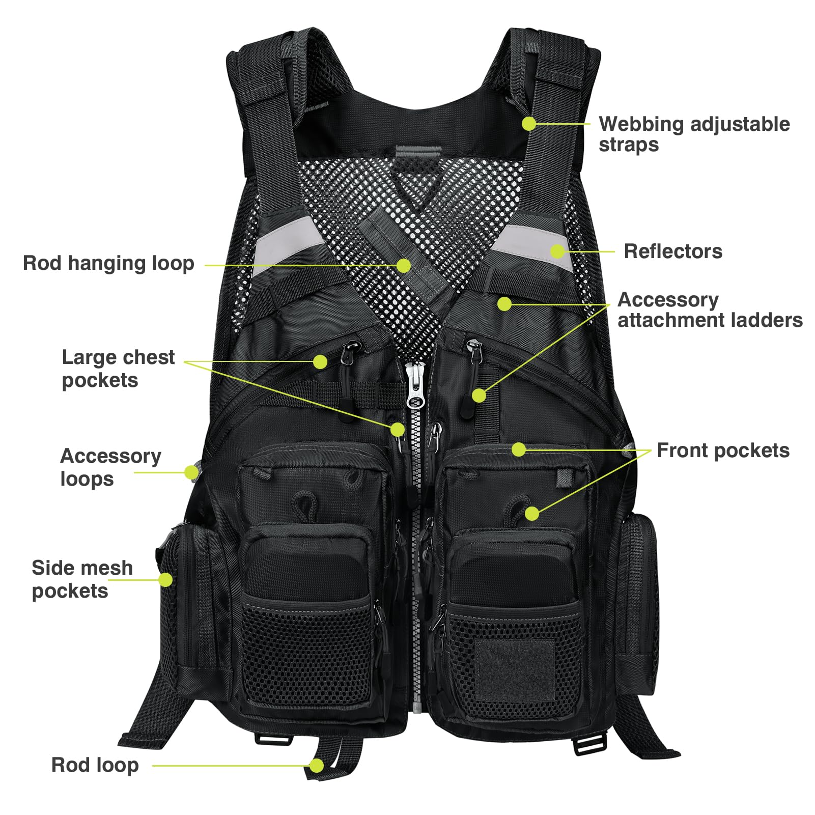 Amazon.com : Gonex Fly Fishing Vest for Men Women